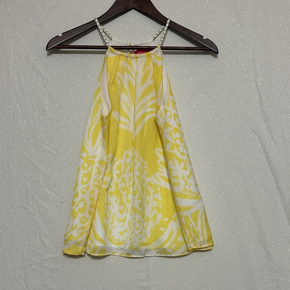 Lilly Pulitzer Yellow and Cream Halter Top - Picture 1 of 5